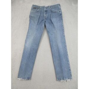 Wrangler Jeans Men 32x31 Blue Relaxed Fit Medium Wash Straight Leg Denim Casual
